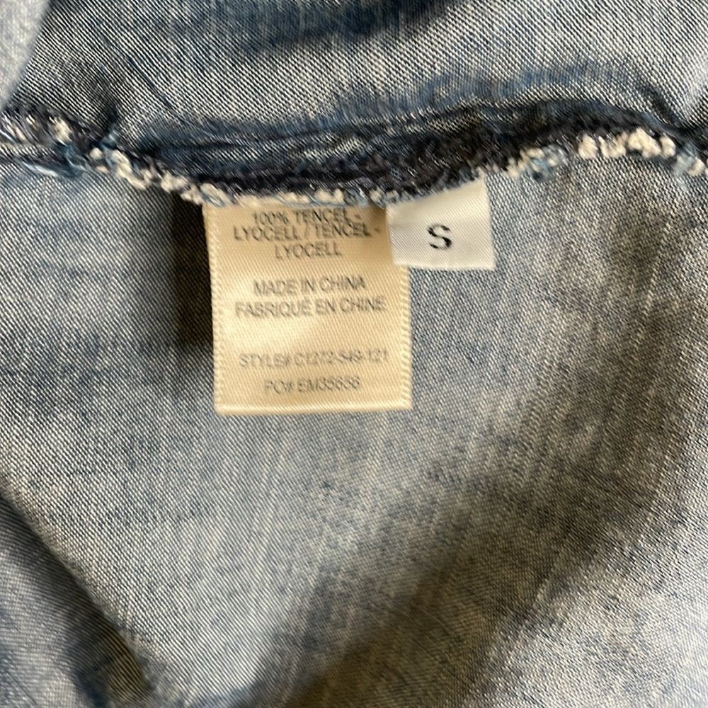 Cloth & Stone by Anthropologie Blue Lace Up Chambray Shift Dress - Picture 5 of 6